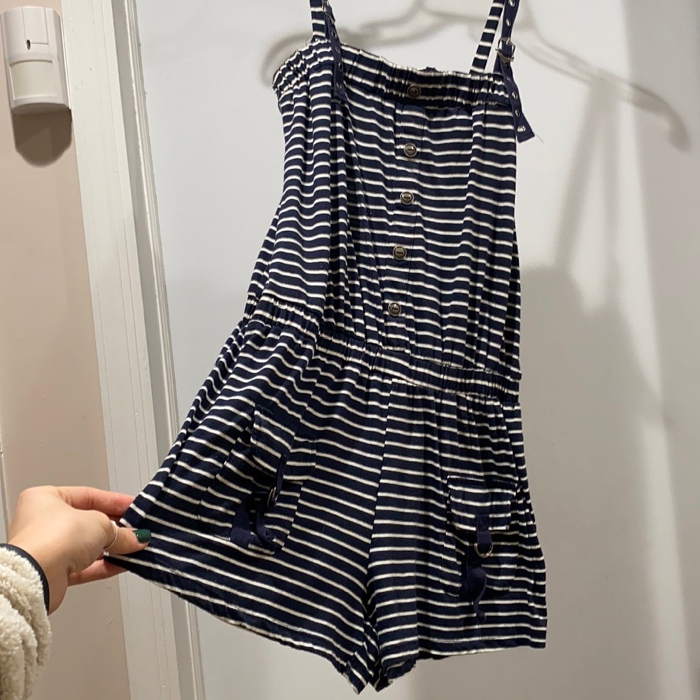 MINE nautical striped romper. Size L.
